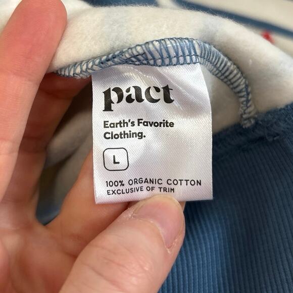 Pact Organic NWT Striped Scattered Hearts Fleece Lined Slouchy Sweatshirt Large - Picture 5 of 6